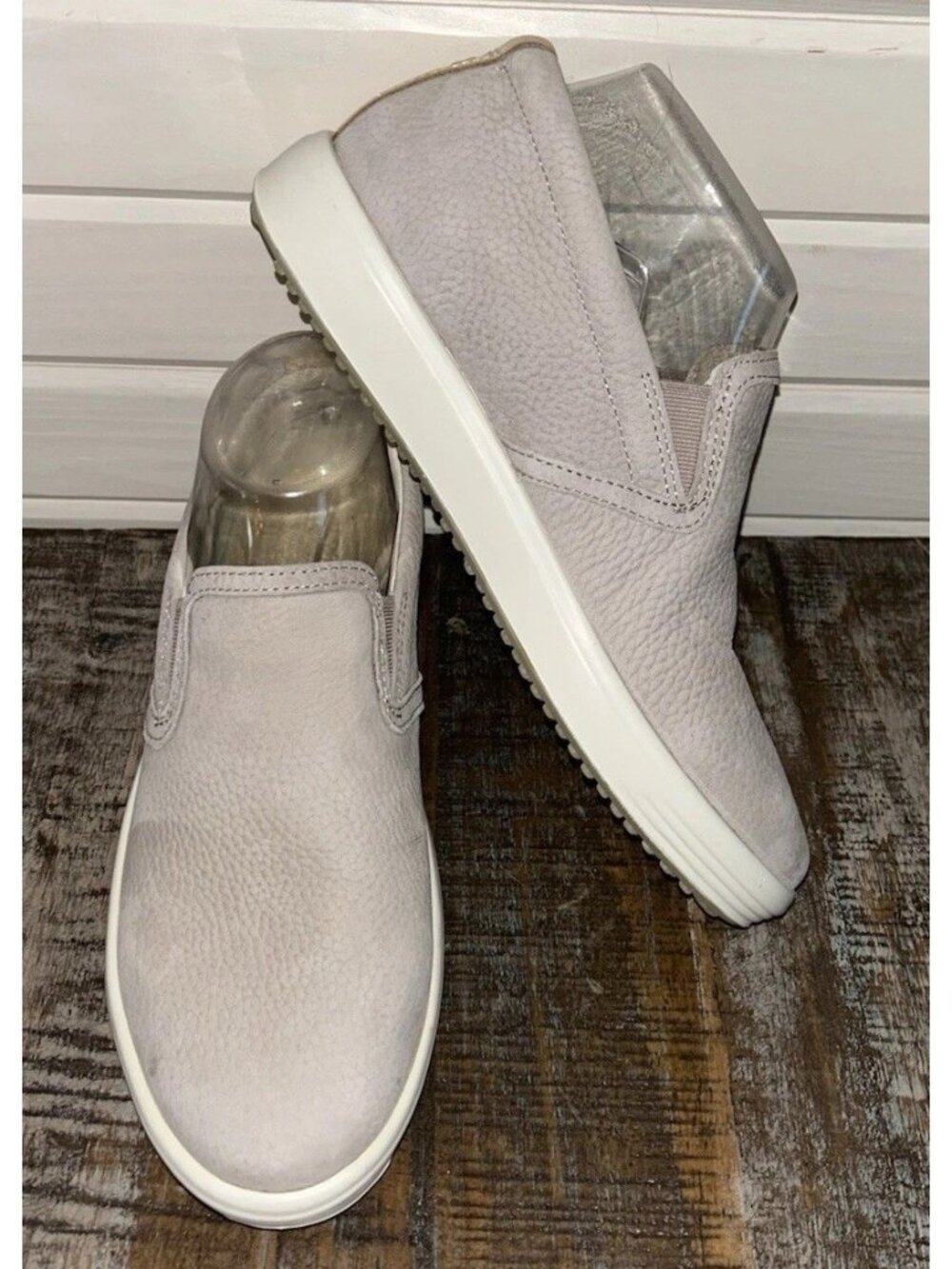 ECCO Sz EU 36 US 5 5.5 Soft 7 Nubuck Leather Slip On Loafer Shoes Beige